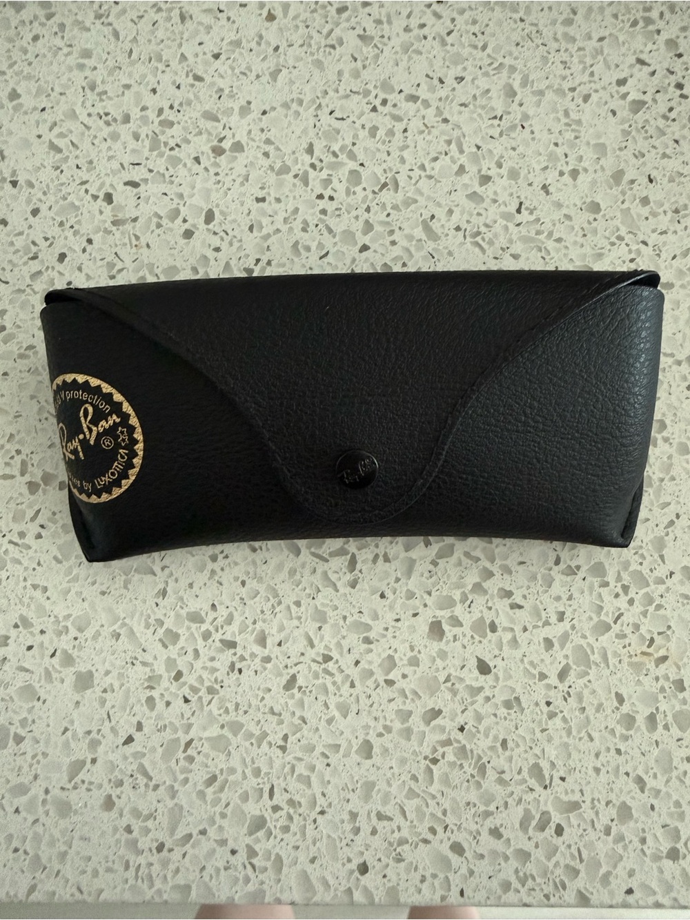 Ray-Ban Black Sunglasses Case with Gold Logo Accent